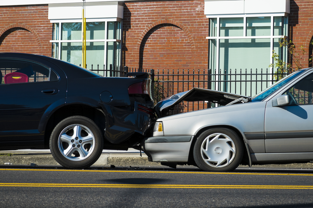 Auto accident involving two cars in the Bronx