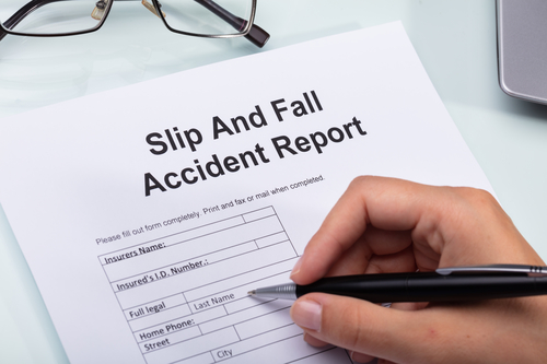 filling out slip and fall report